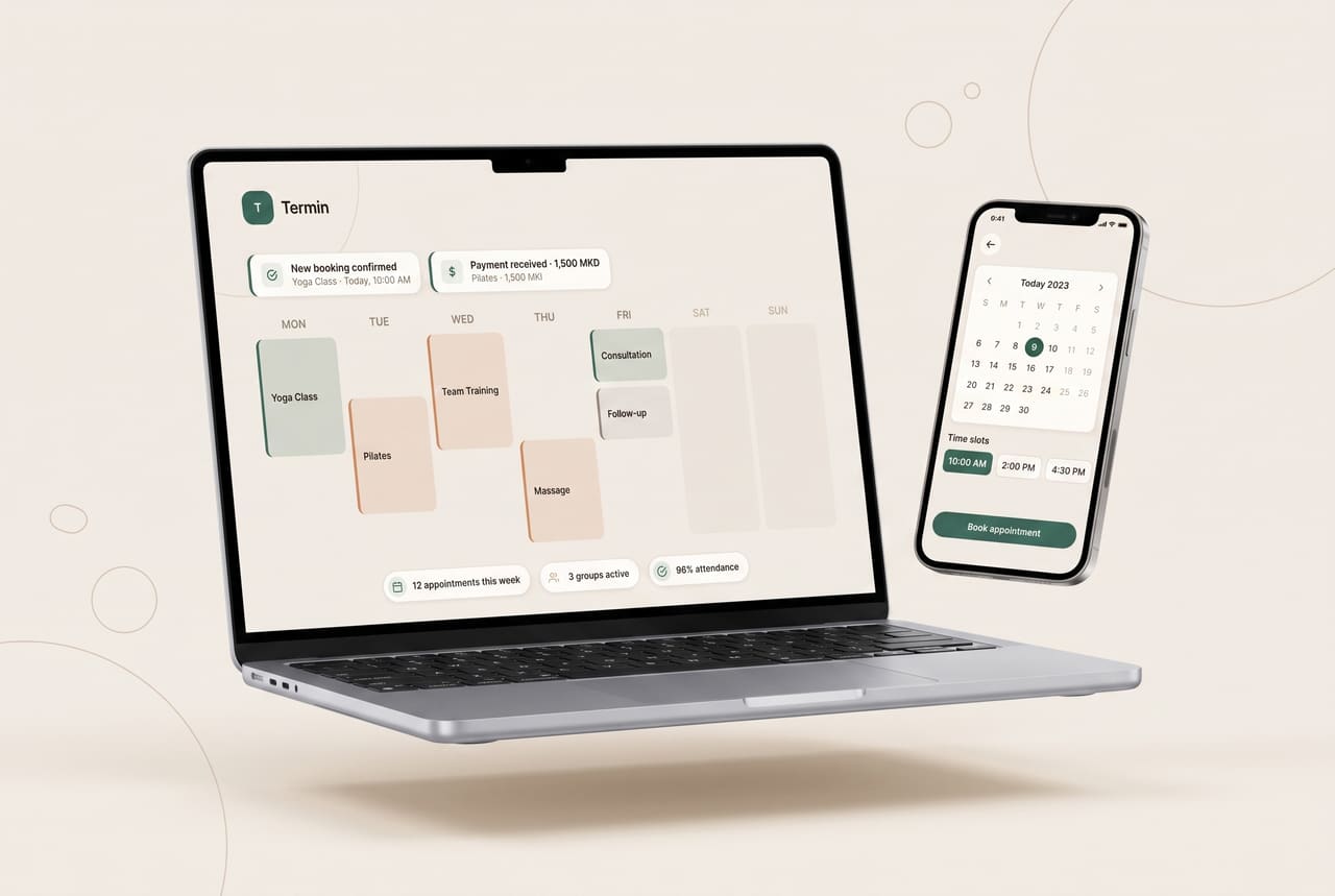 Screenshot of the Termin booking platform